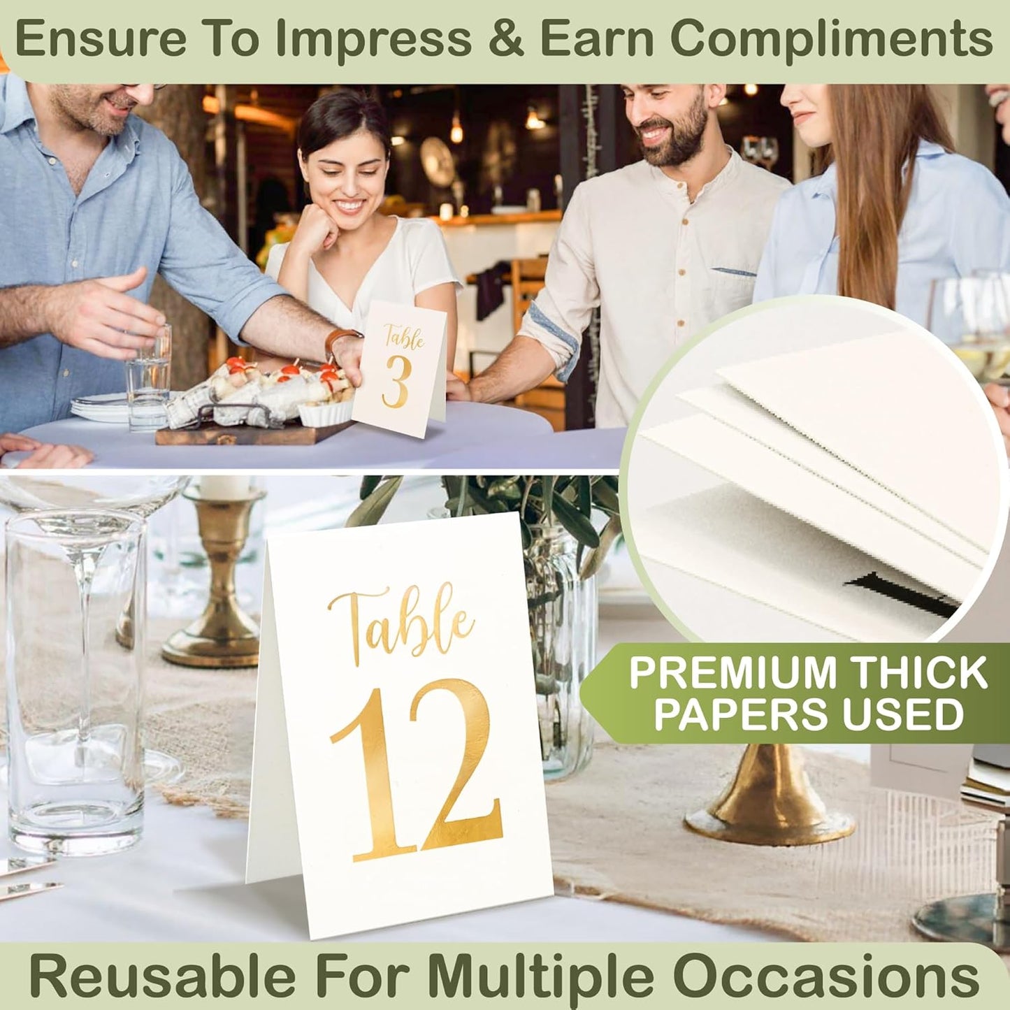 Gold Wedding Table Numbers 1-15 — photo 6