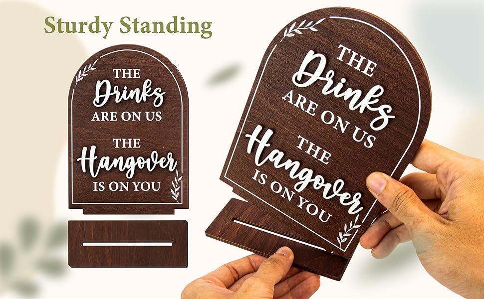 Wood Wedding Bar Sign — photo 11