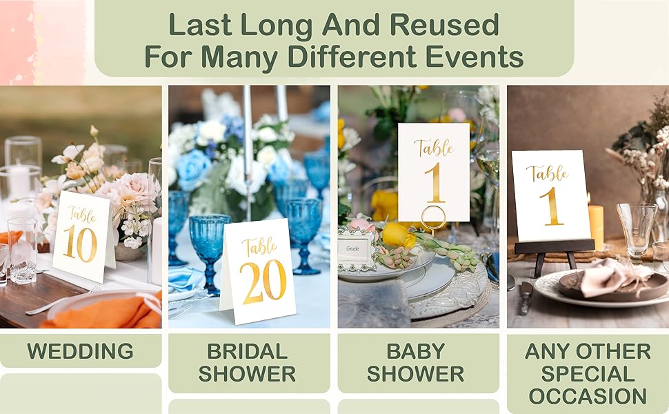Gold Wedding Table Numbers 1-20 — photo 8