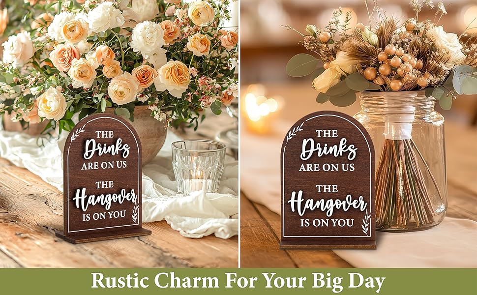 Wood Wedding Bar Sign — photo 14