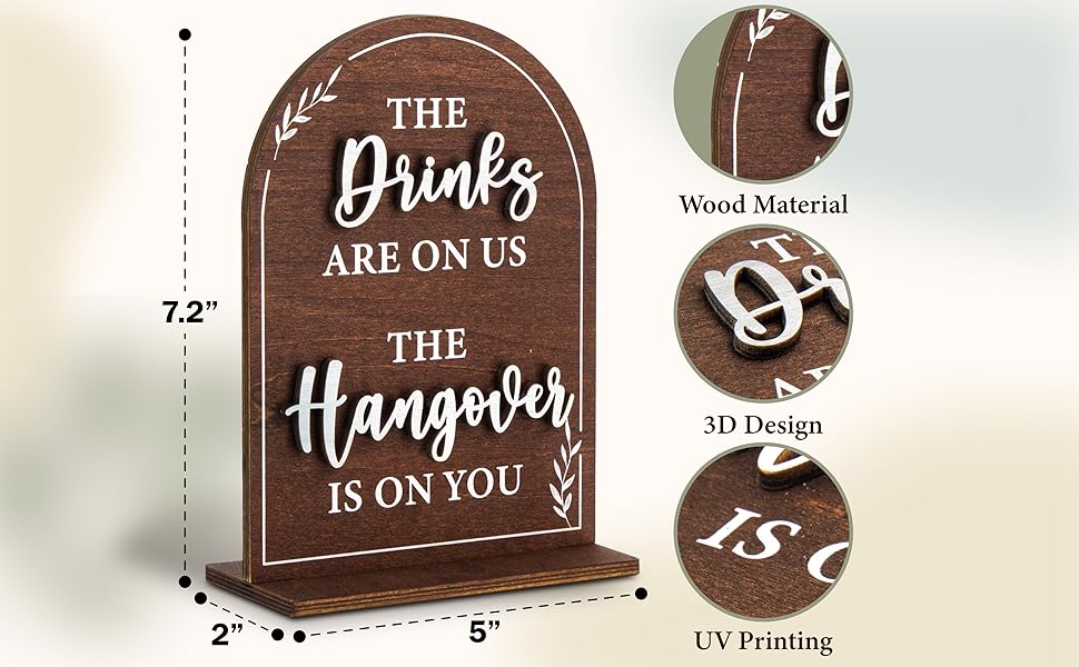 Wood Wedding Bar Sign — photo 10