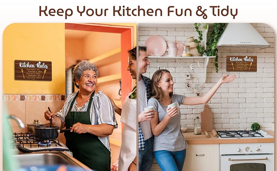 Rustic Kitchen Rules Sign — photo 9