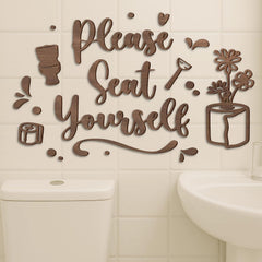 Please Seat Yourself Bath Sign — view 1
