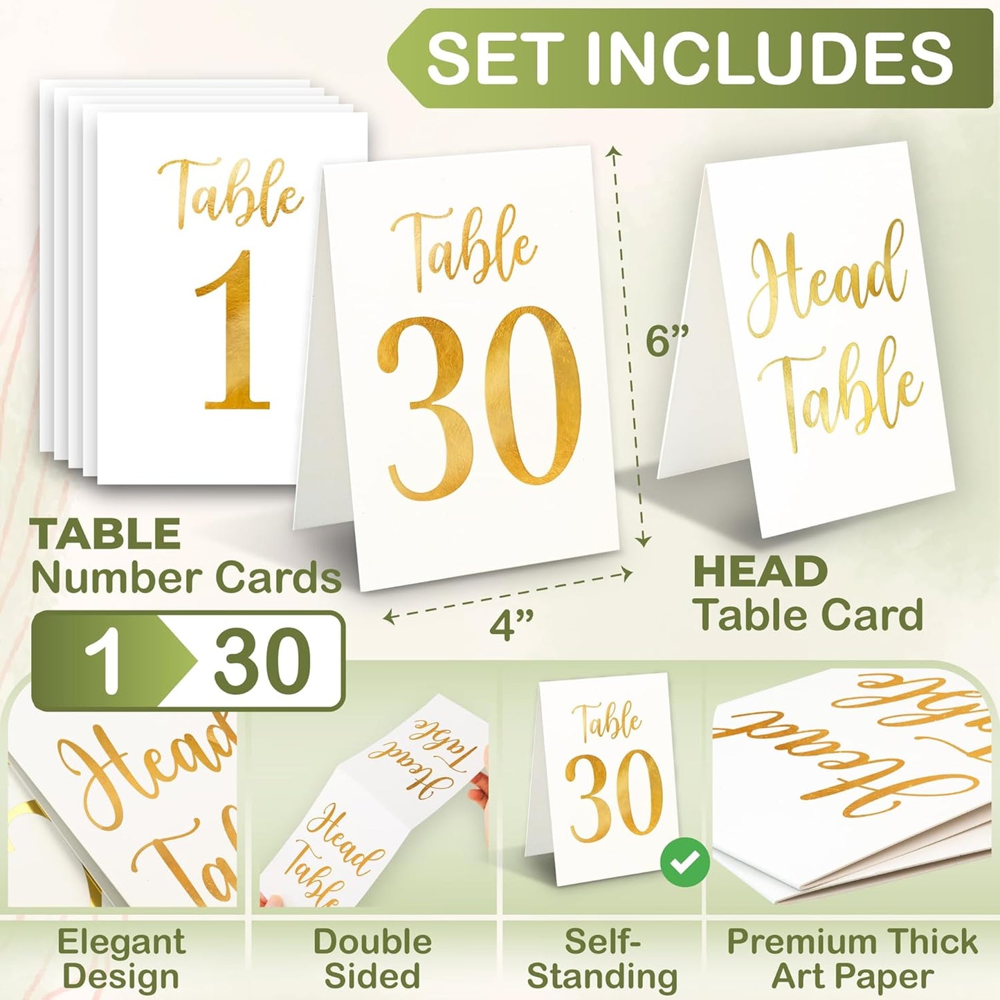 Gold Wedding Table Numbers 1-30 — photo 2
