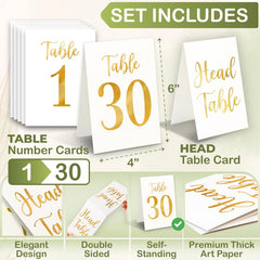 Gold Wedding Table Numbers 1-30 — view 2