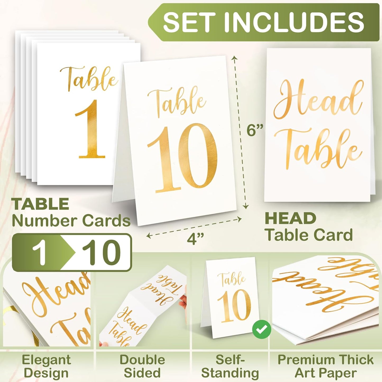 Gold Wedding Table Numbers 1-10 — photo 2