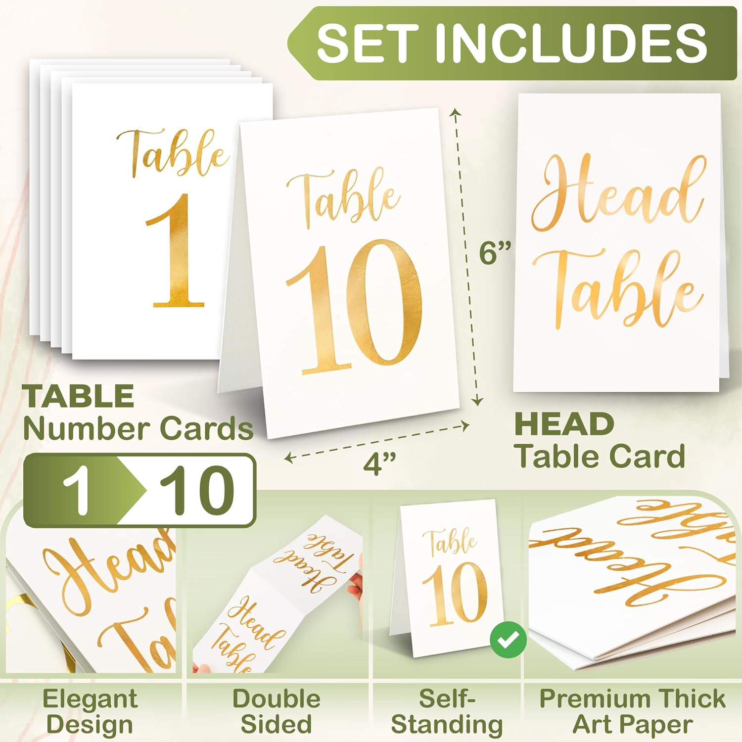 Gold Wedding Table Numbers 1-10 — photo 2