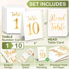 Gold Wedding Table Numbers 1-10 — view 2
