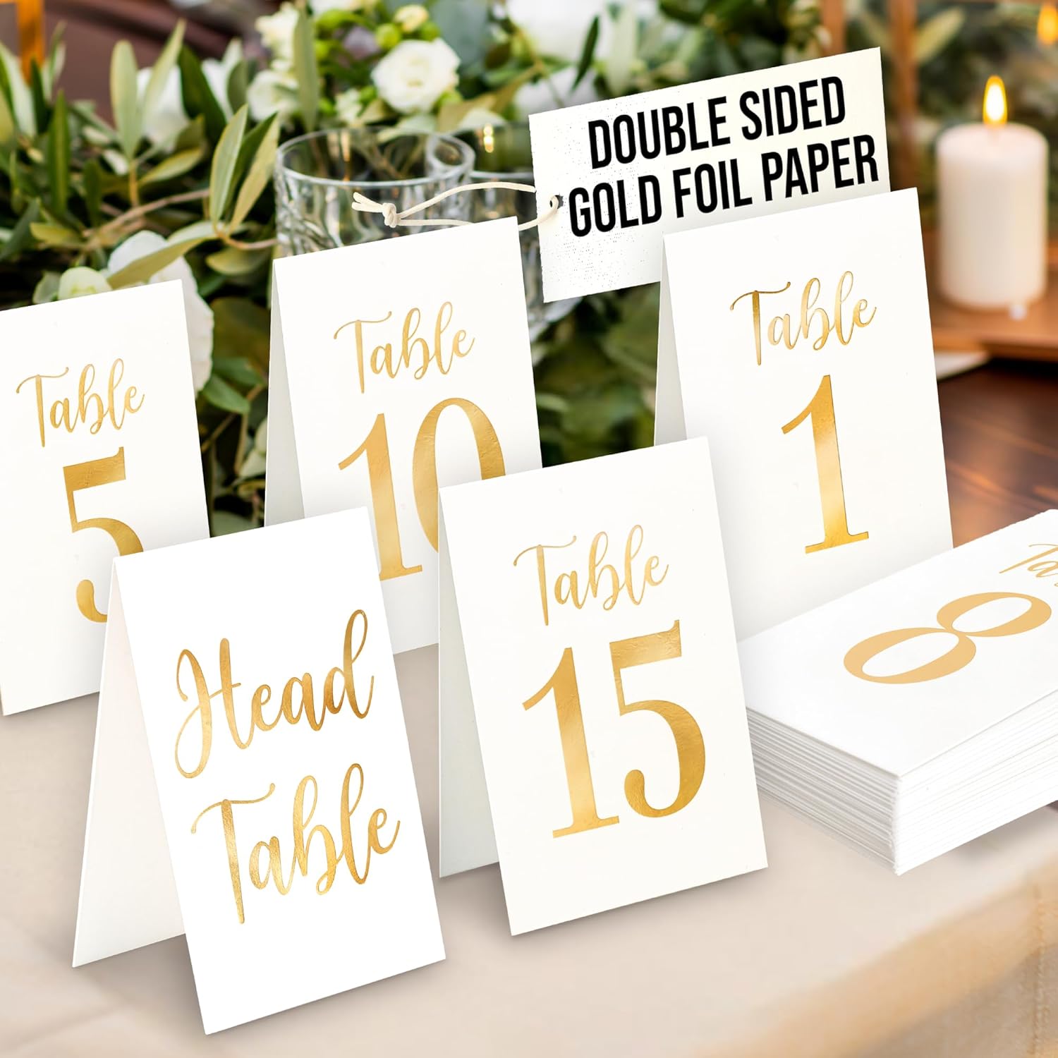 Gold Wedding Table Numbers 1-30 — photo 1