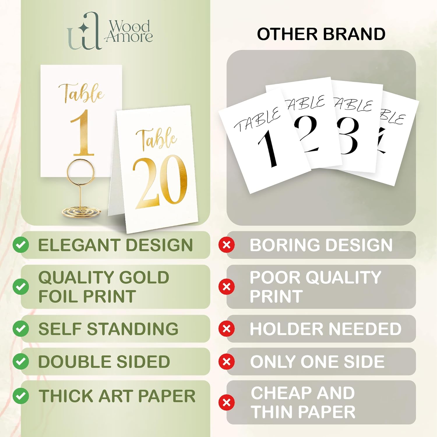 Gold Wedding Table Numbers 1-20 — photo 6