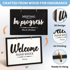 Meeting In Progress Door Sign — view 2