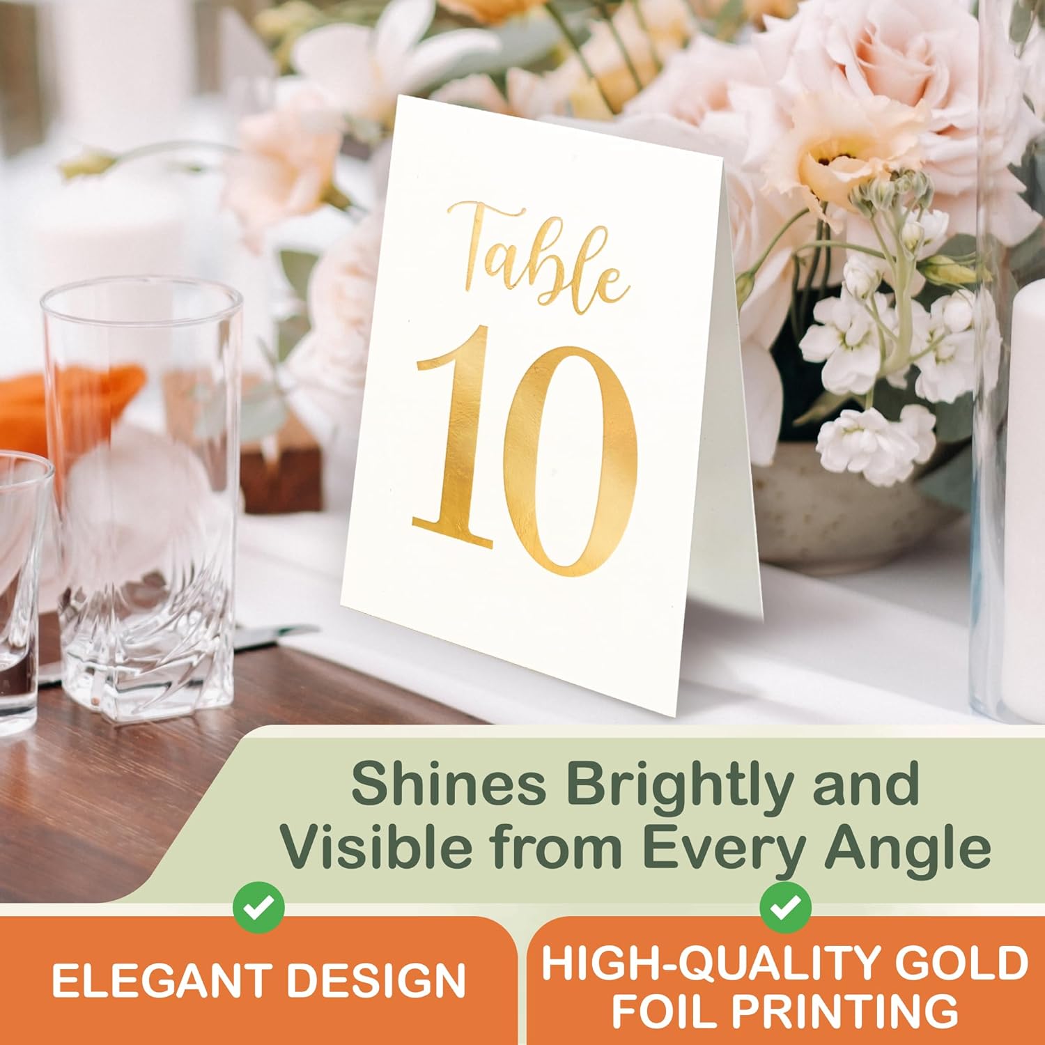 Gold Wedding Table Numbers 1-15 — photo 4
