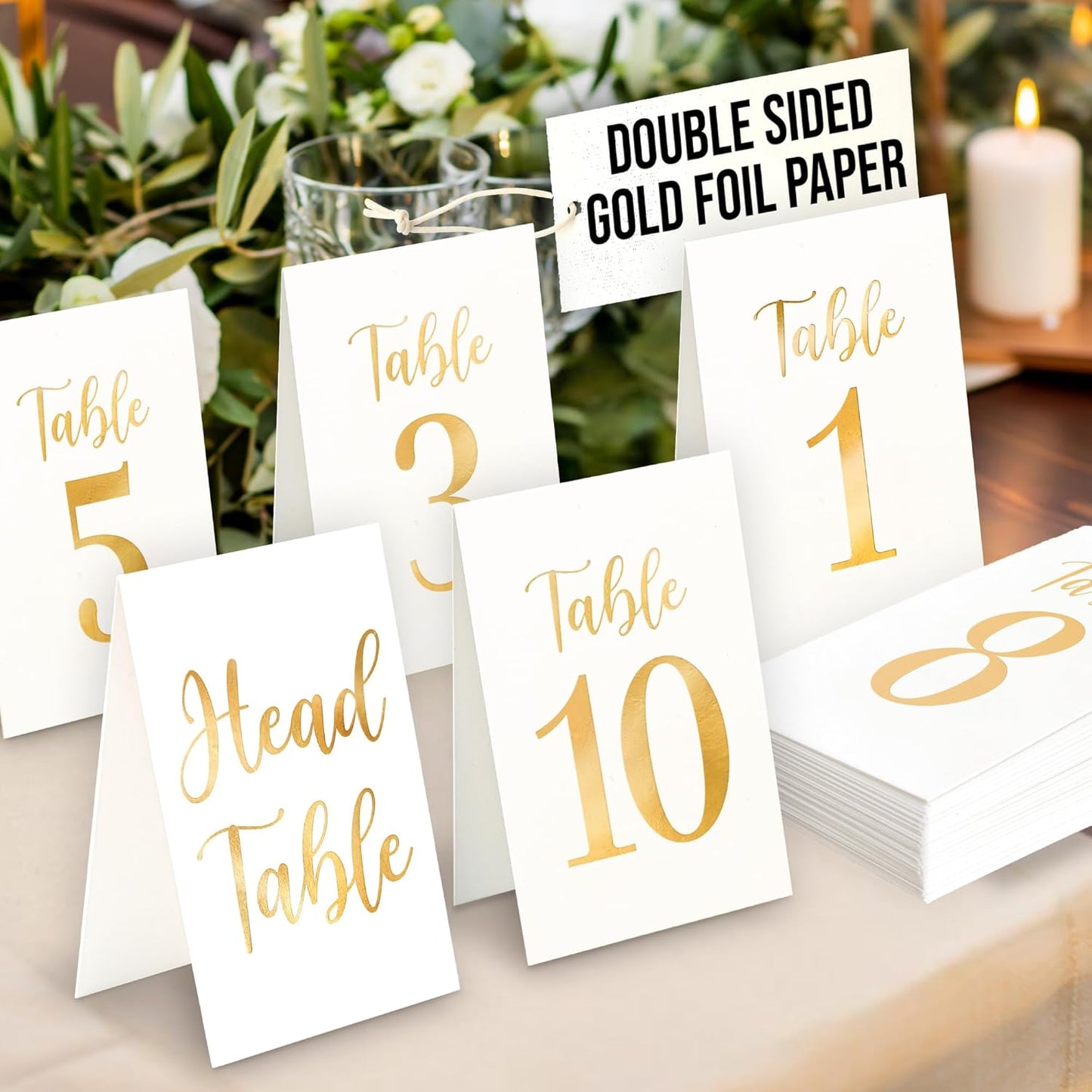 Gold Wedding Table Numbers 1-10 — photo 1