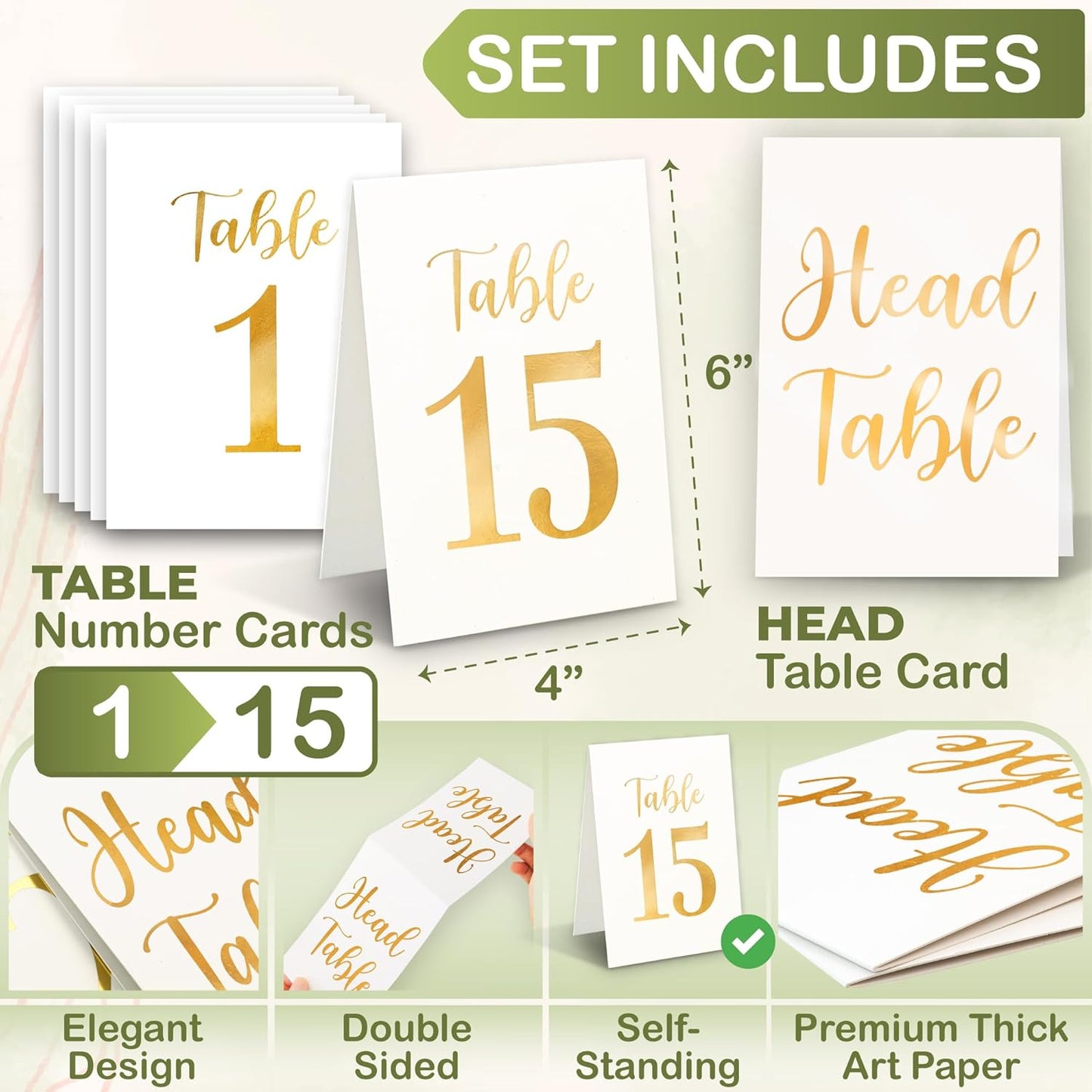 Gold Wedding Table Numbers 1-15 — photo 2