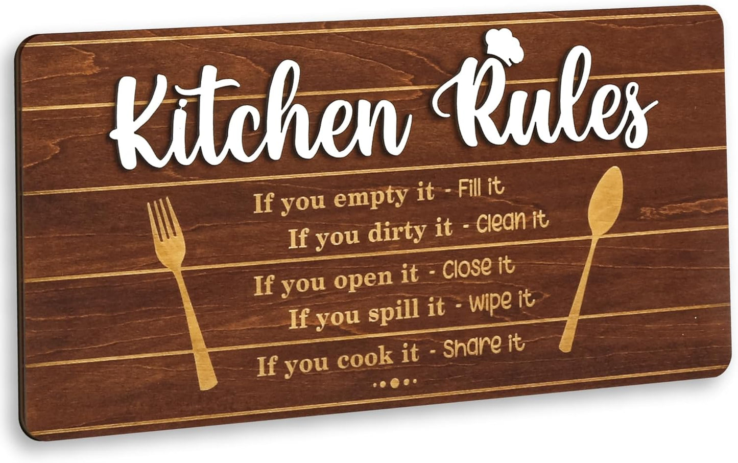 Rustic Kitchen Rules Sign — photo 1