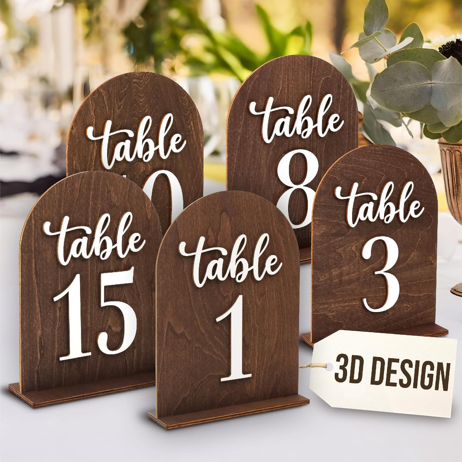 Rustic Wedding Table Numbers 1-15 — photo 1