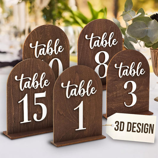 Rustic Wedding Table Numbers 1-15 — photo 1