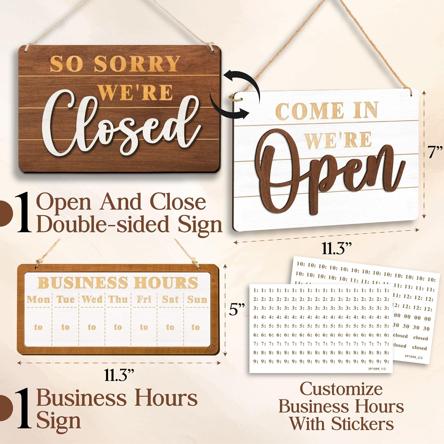 Open Closed Business Hours Sign — photo 2
