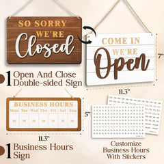 Open Closed Business Hours Sign — view 2