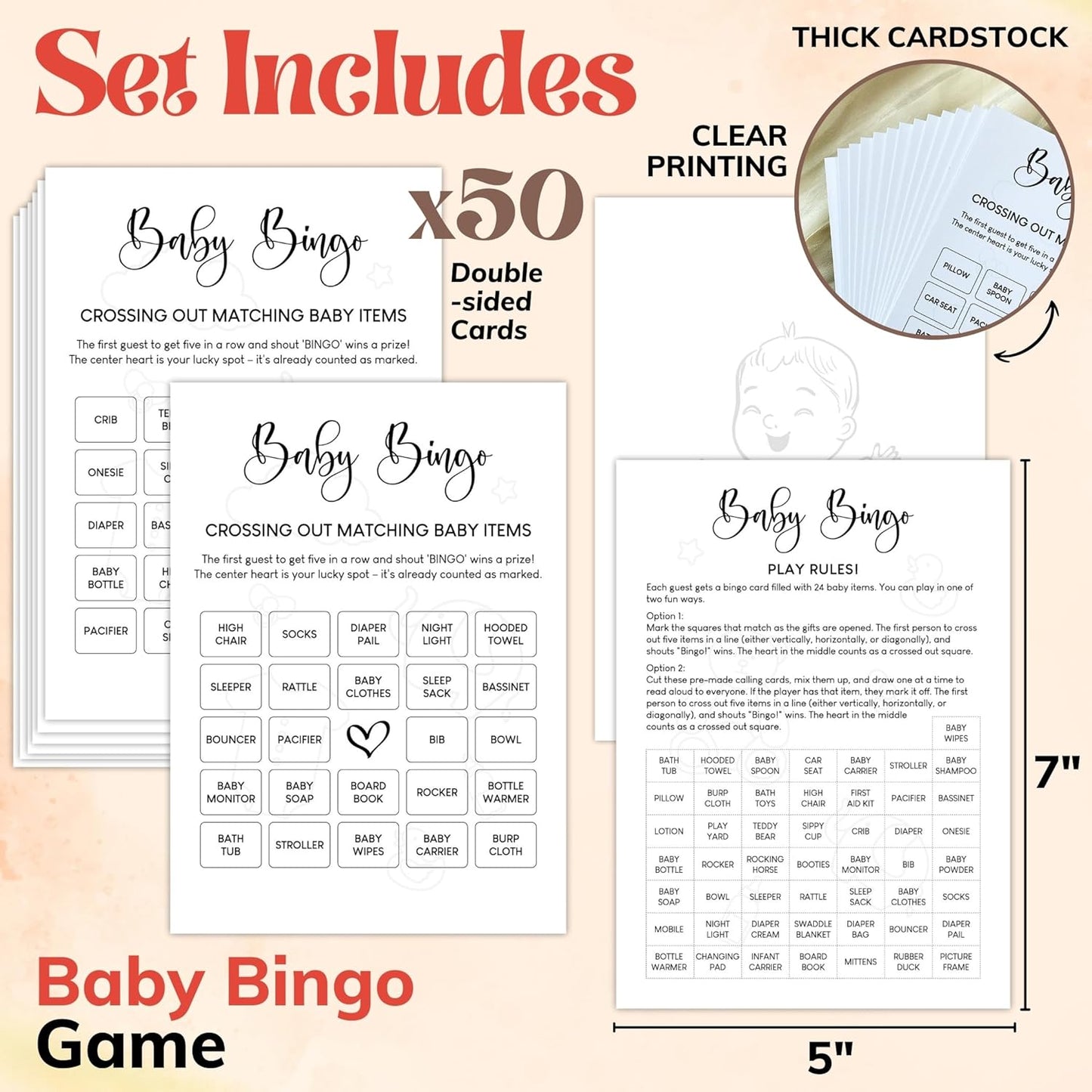 Baby Shower Bingo 50 Guests — photo 2