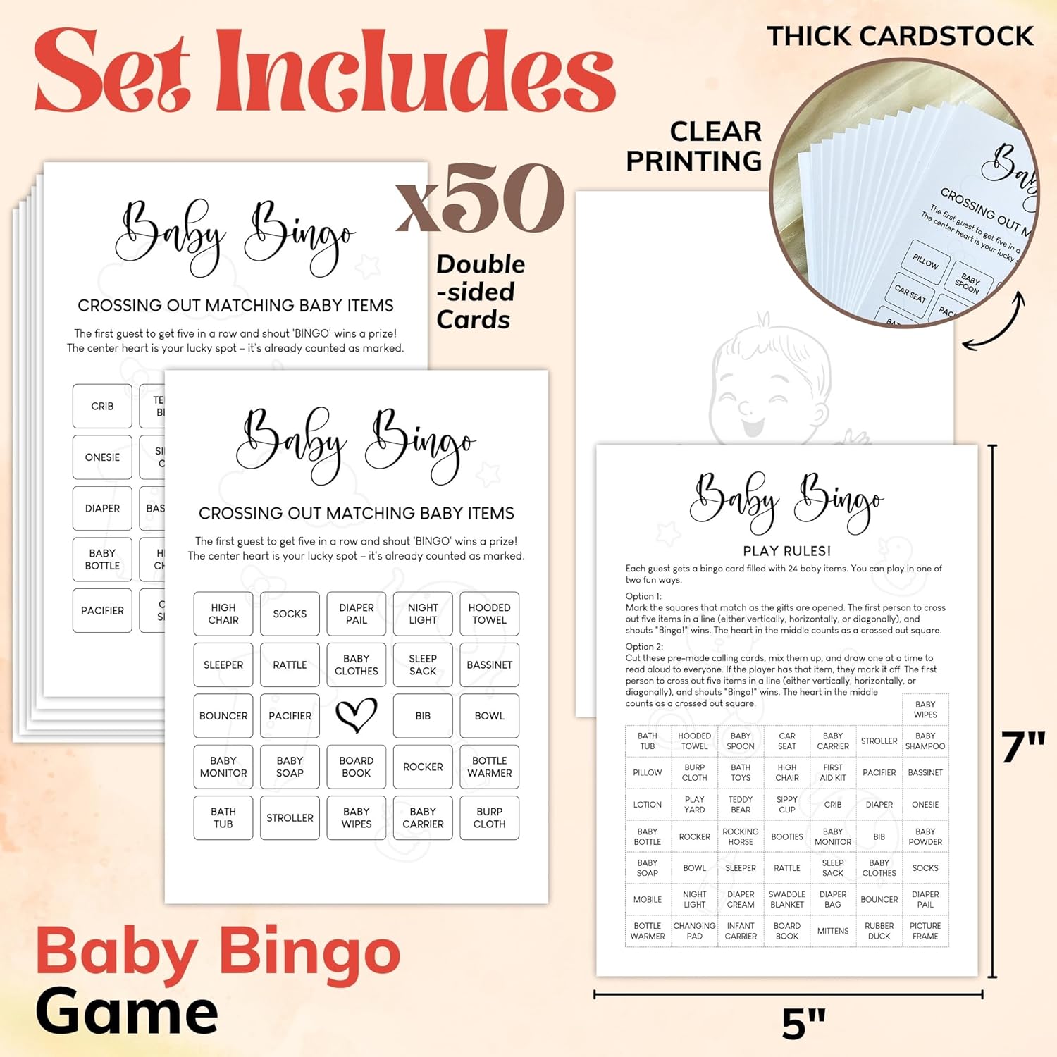 Baby Shower Bingo 50 Guests — photo 2