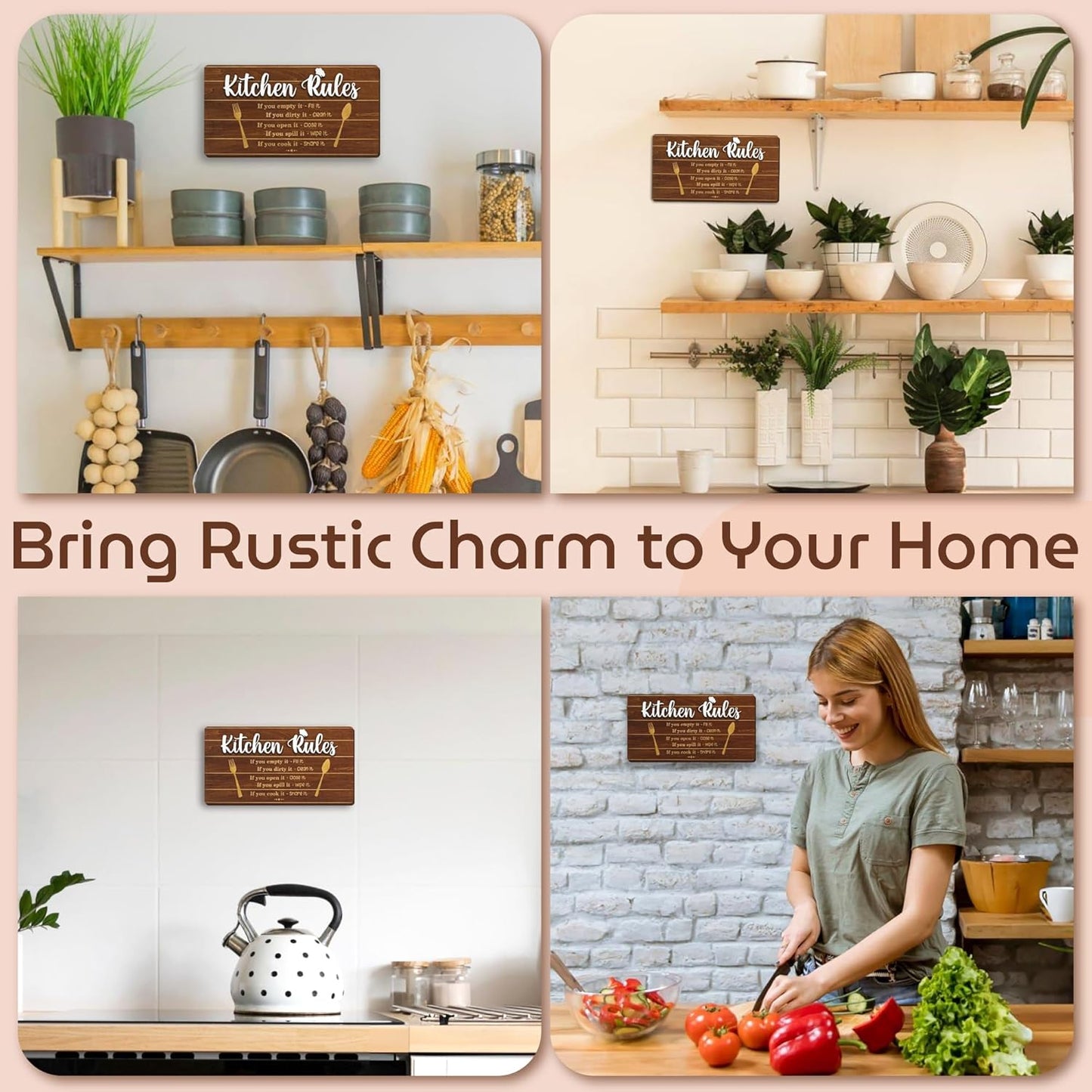 Rustic Kitchen Rules Sign — photo 4