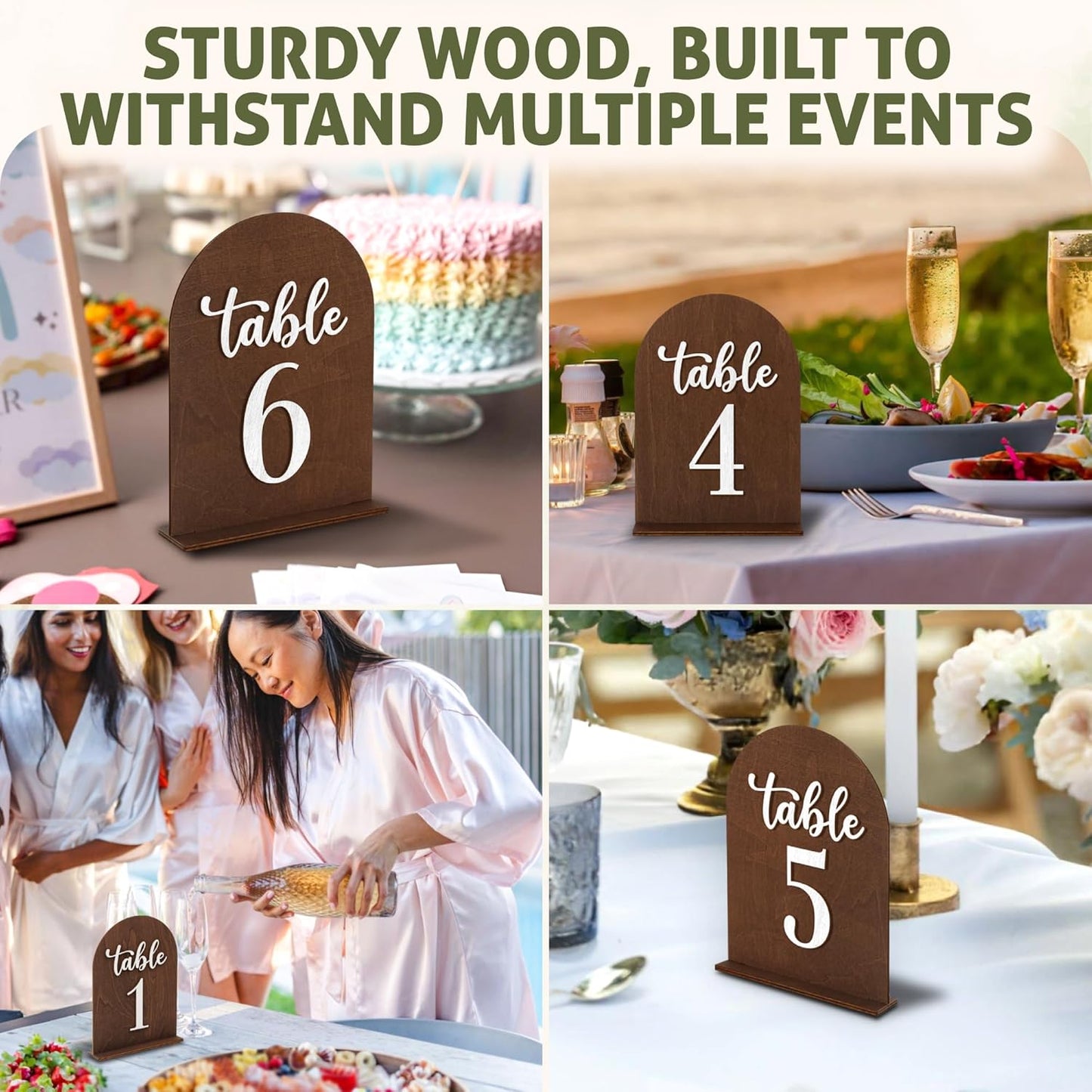 Wood Wedding Table Numbers 1-10 — photo 5