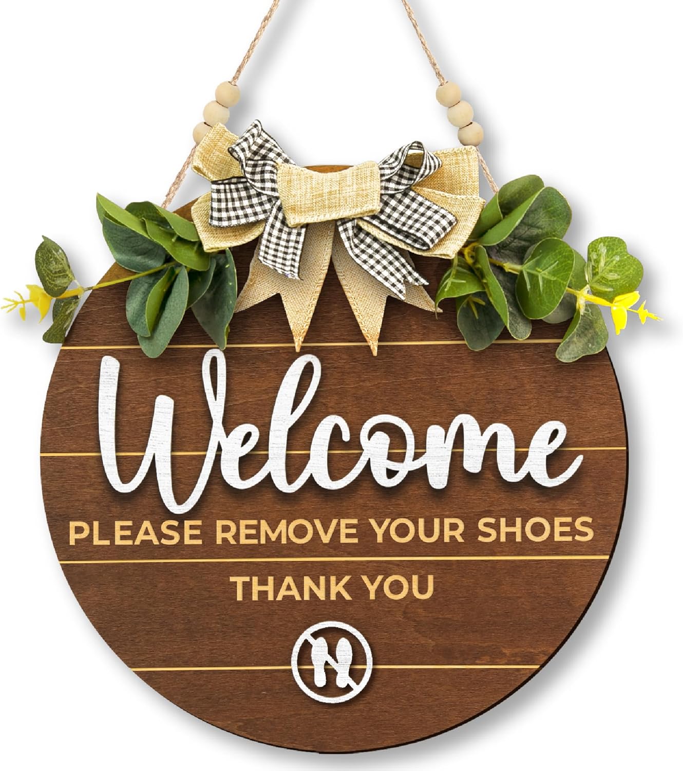 Welcome Remove Your Shoes Sign — photo 1