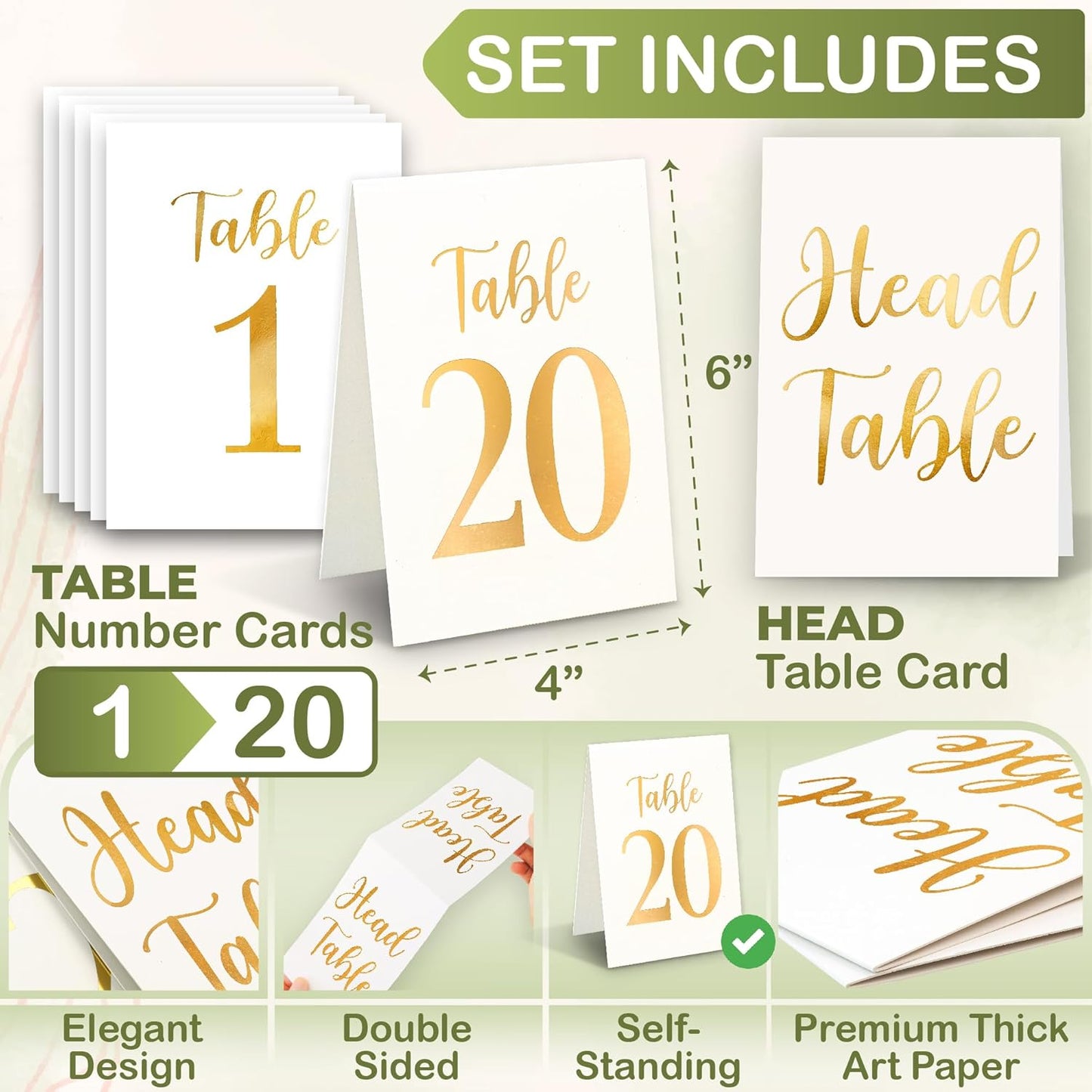 Gold Wedding Table Numbers 1-20 — photo 2