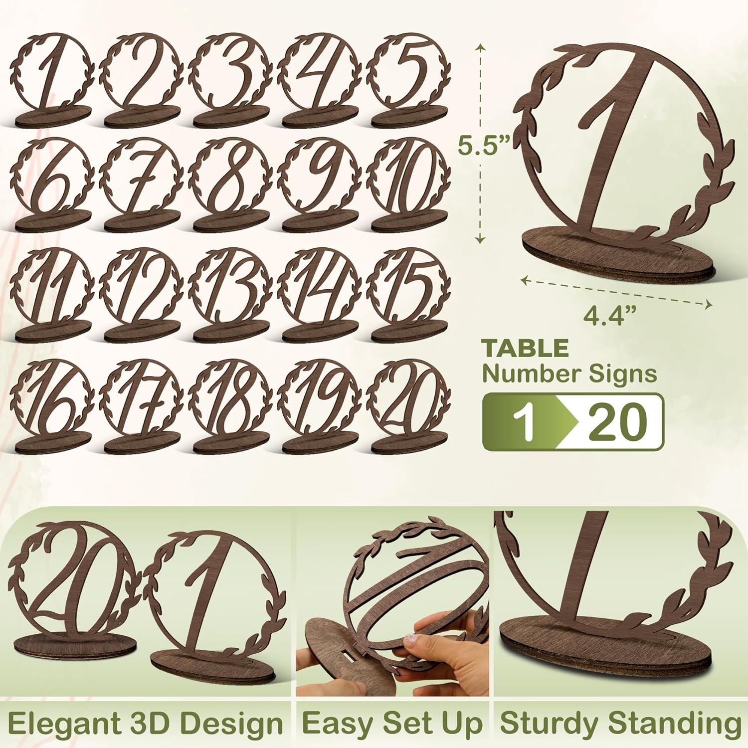 Rustic Wedding Table Numbers 1-20 — photo 2
