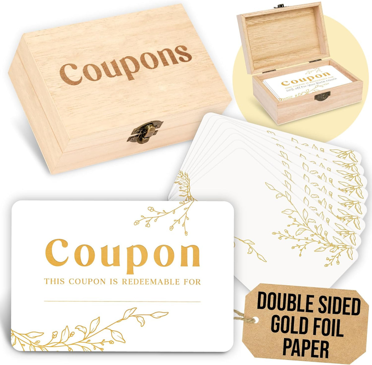 50 Blank Coupon Cards Gold — photo 1