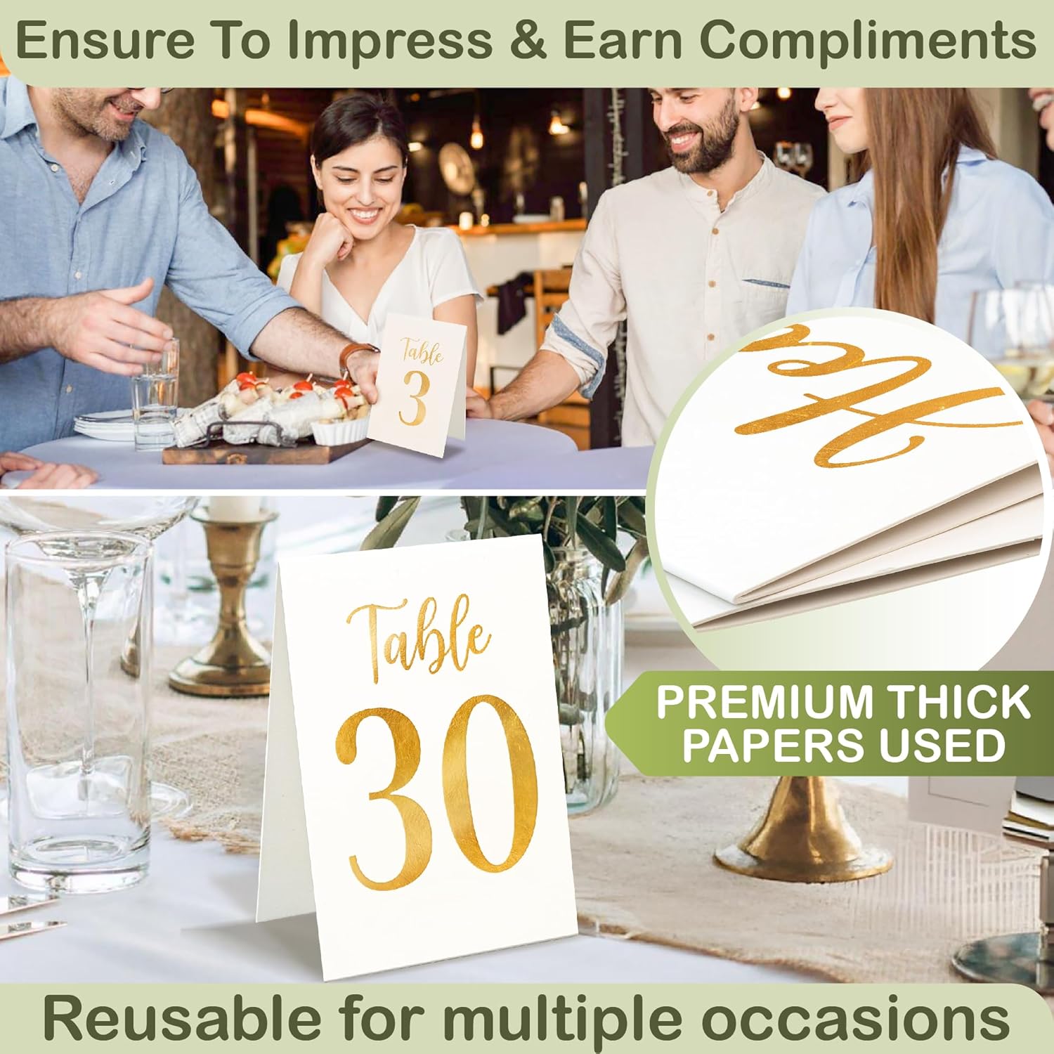 Gold Wedding Table Numbers 1-30 — photo 5