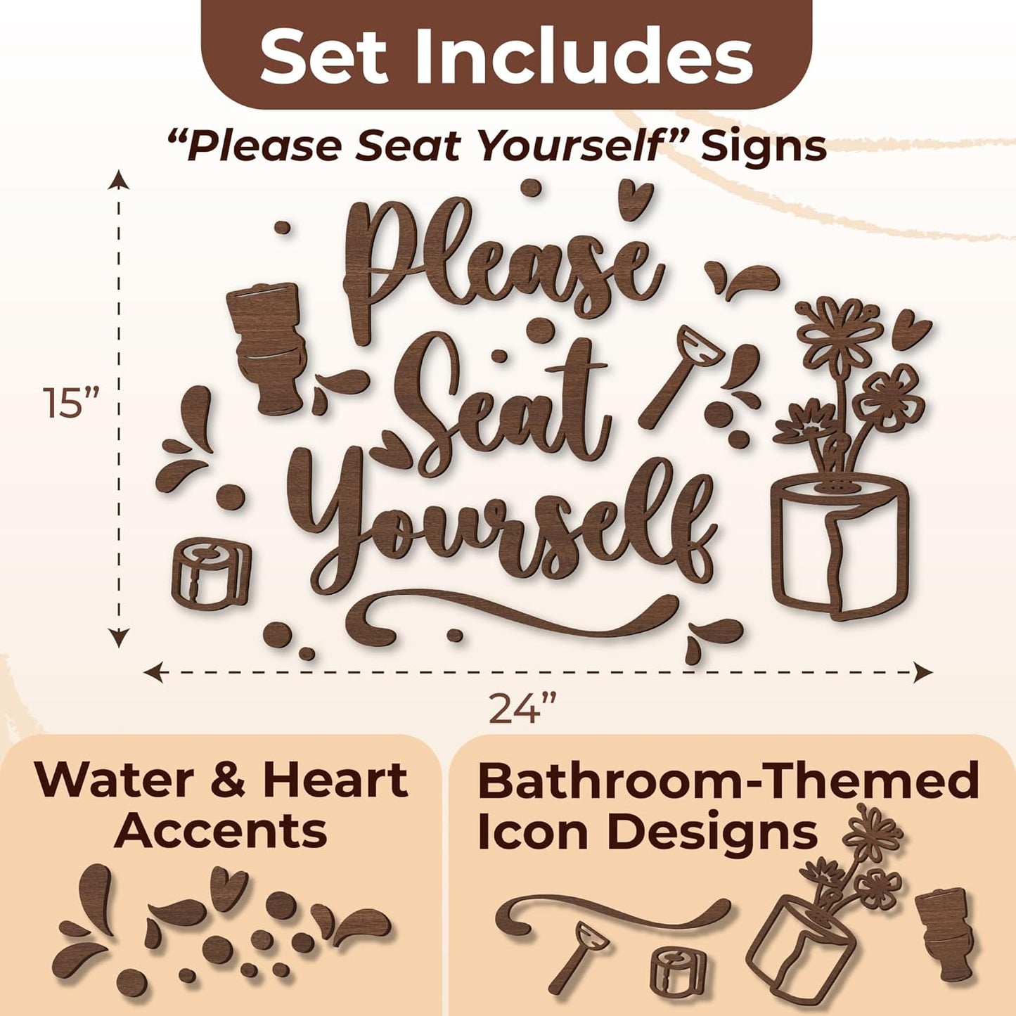 Please Seat Yourself Bath Sign — photo 2