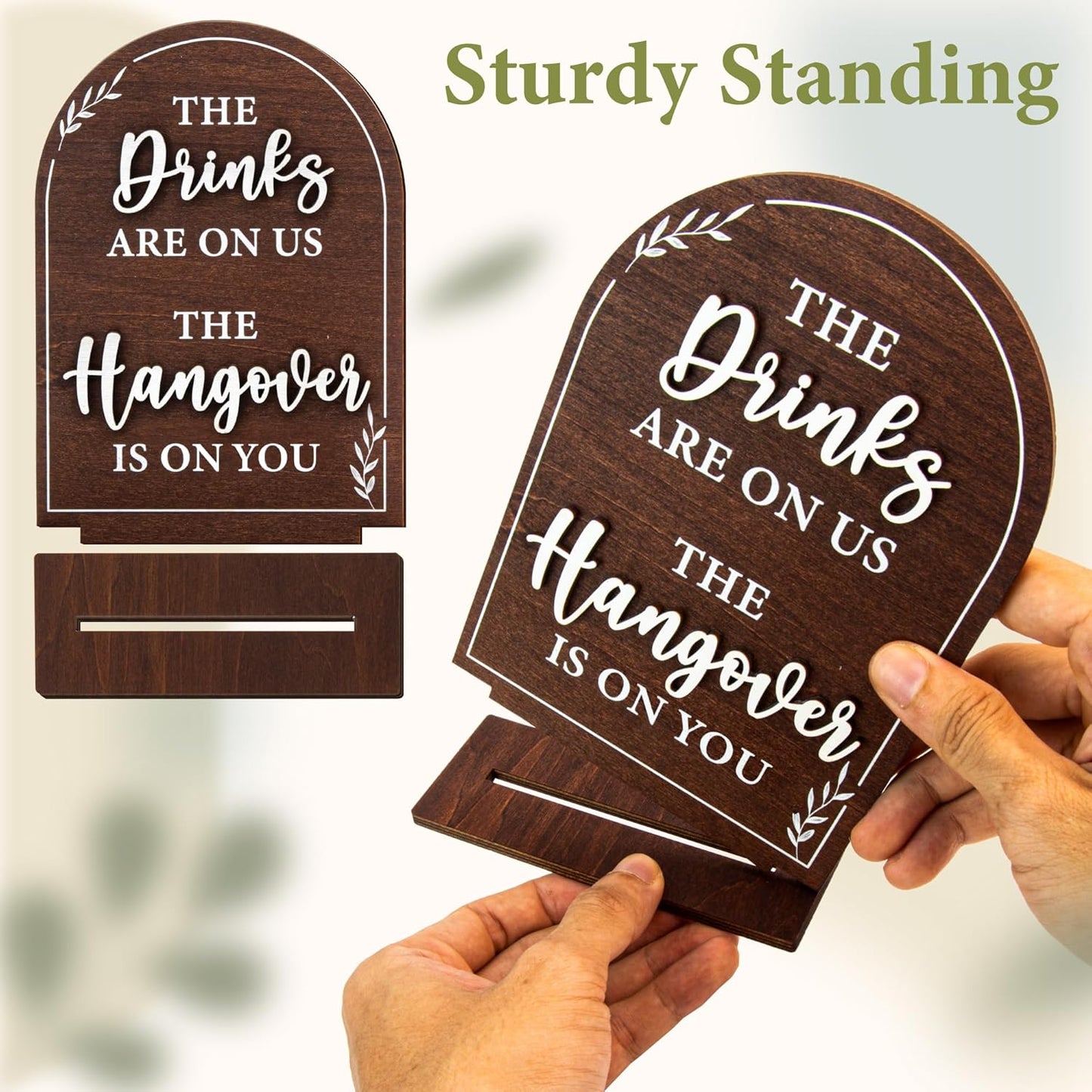 Wood Wedding Bar Sign — photo 3