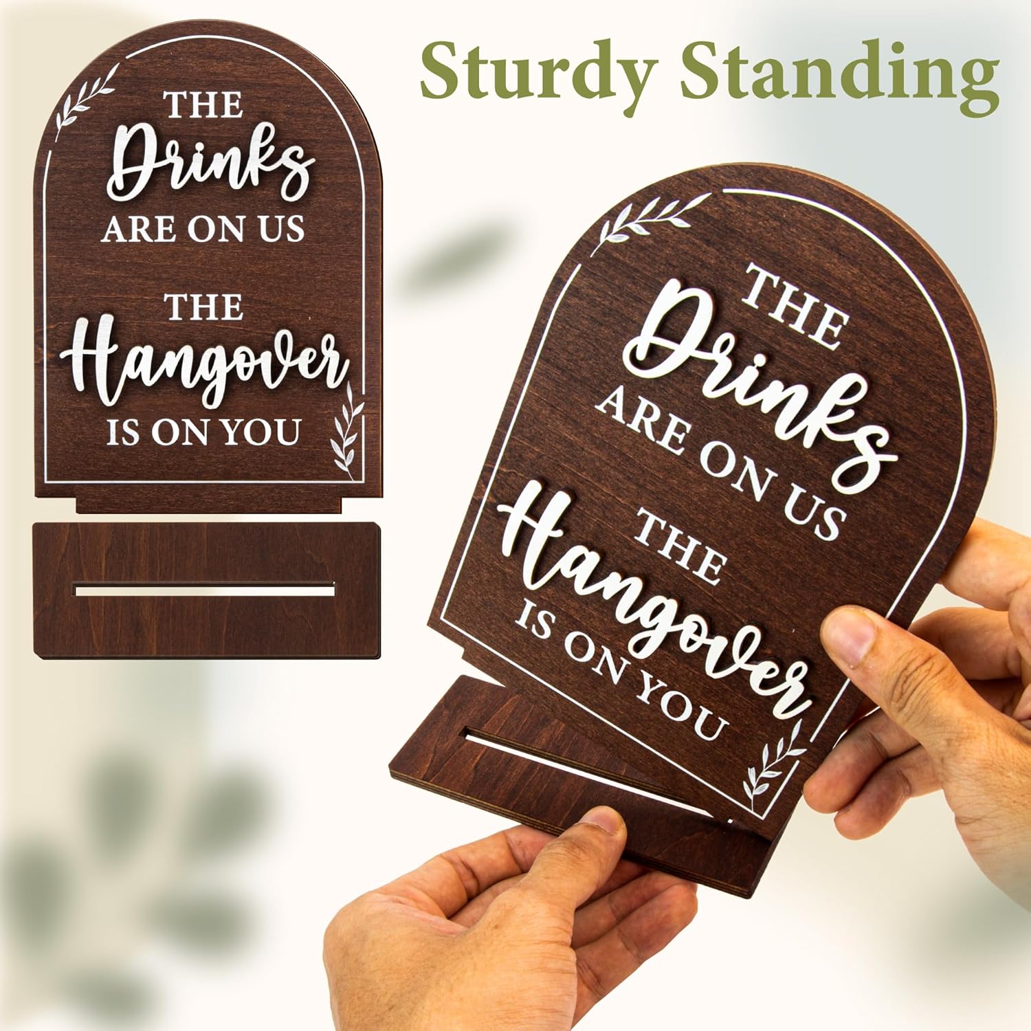 Wood Wedding Bar Sign — photo 3