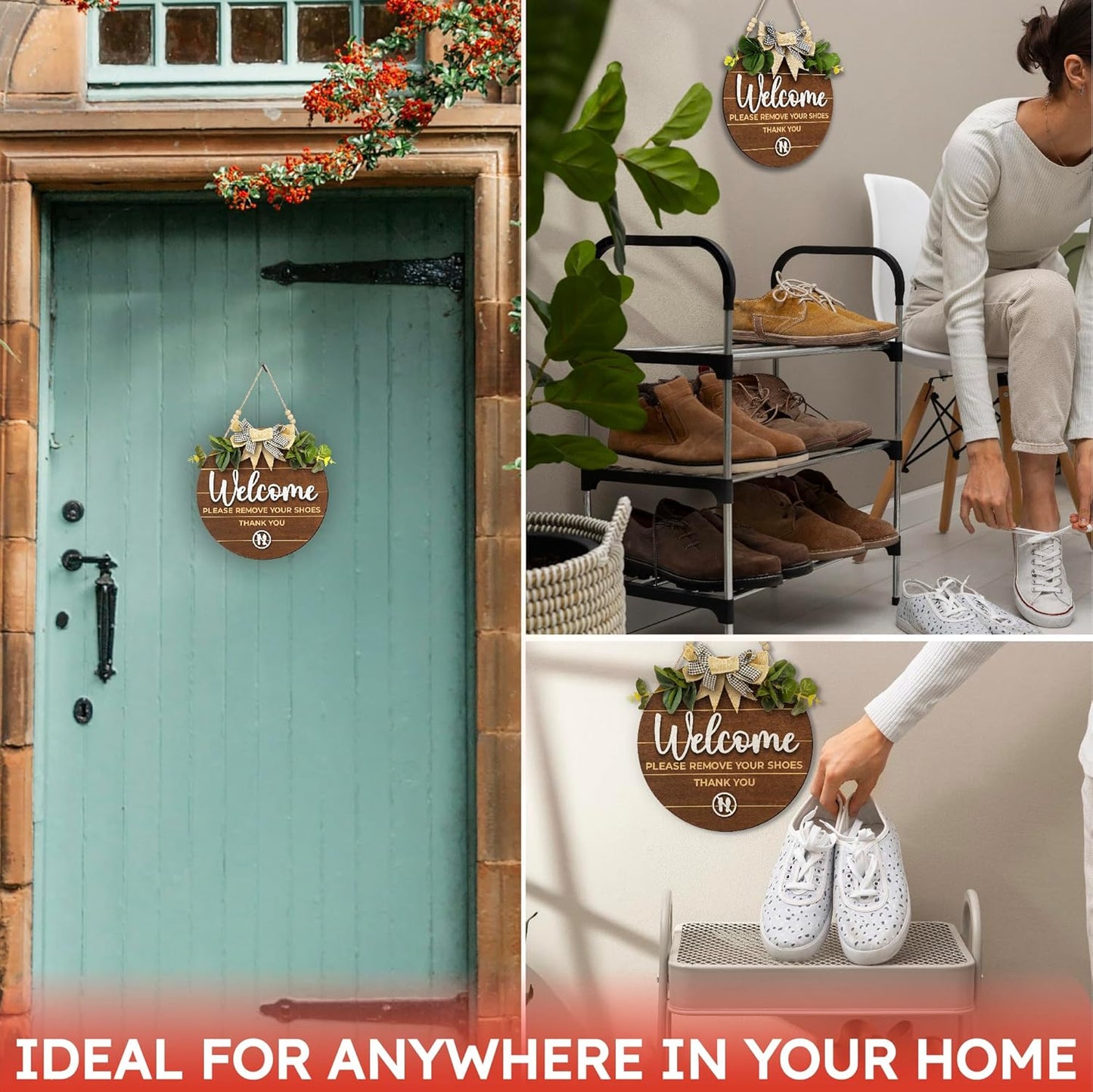 Welcome Remove Your Shoes Sign — photo 4