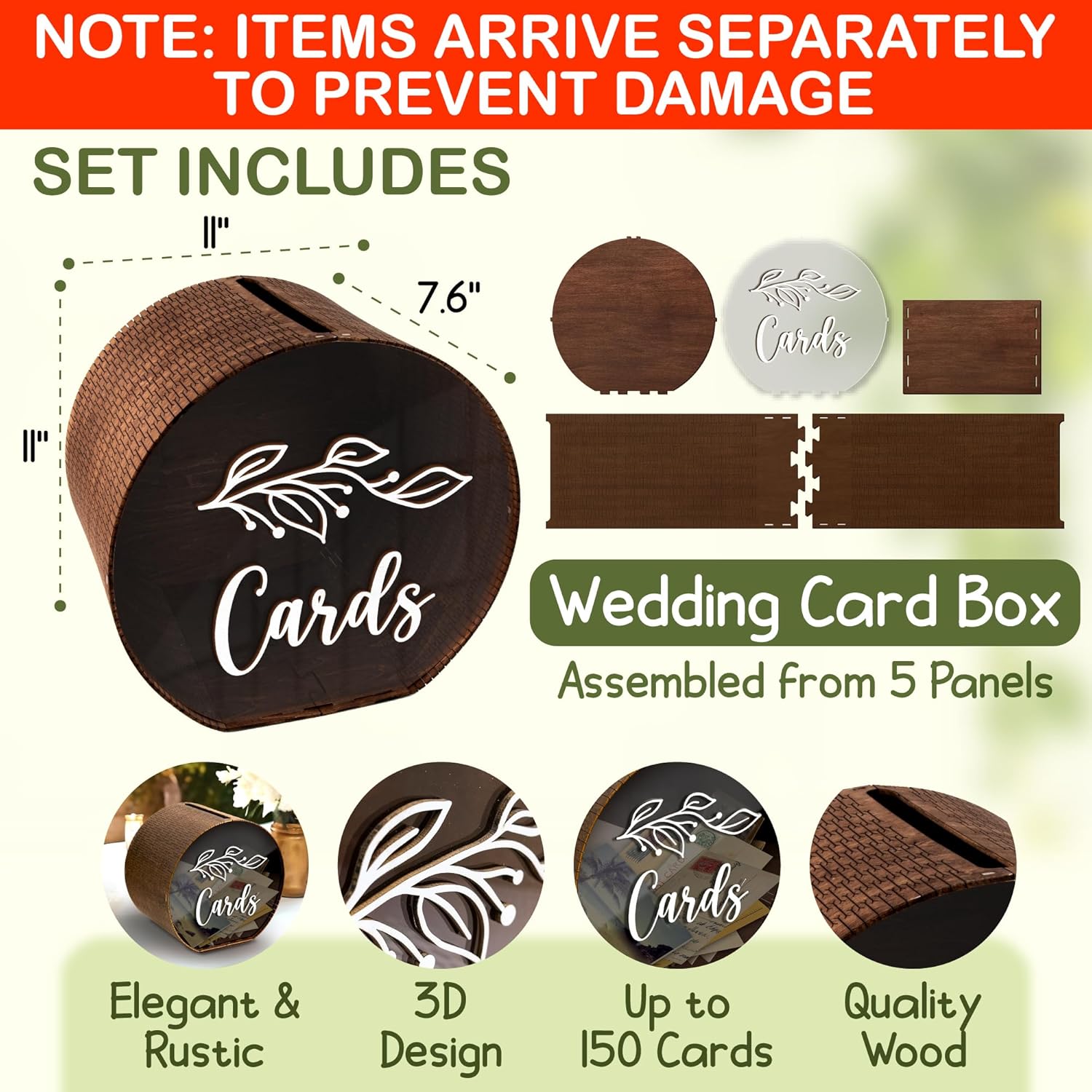 Wooden Wedding Card Box — photo 2