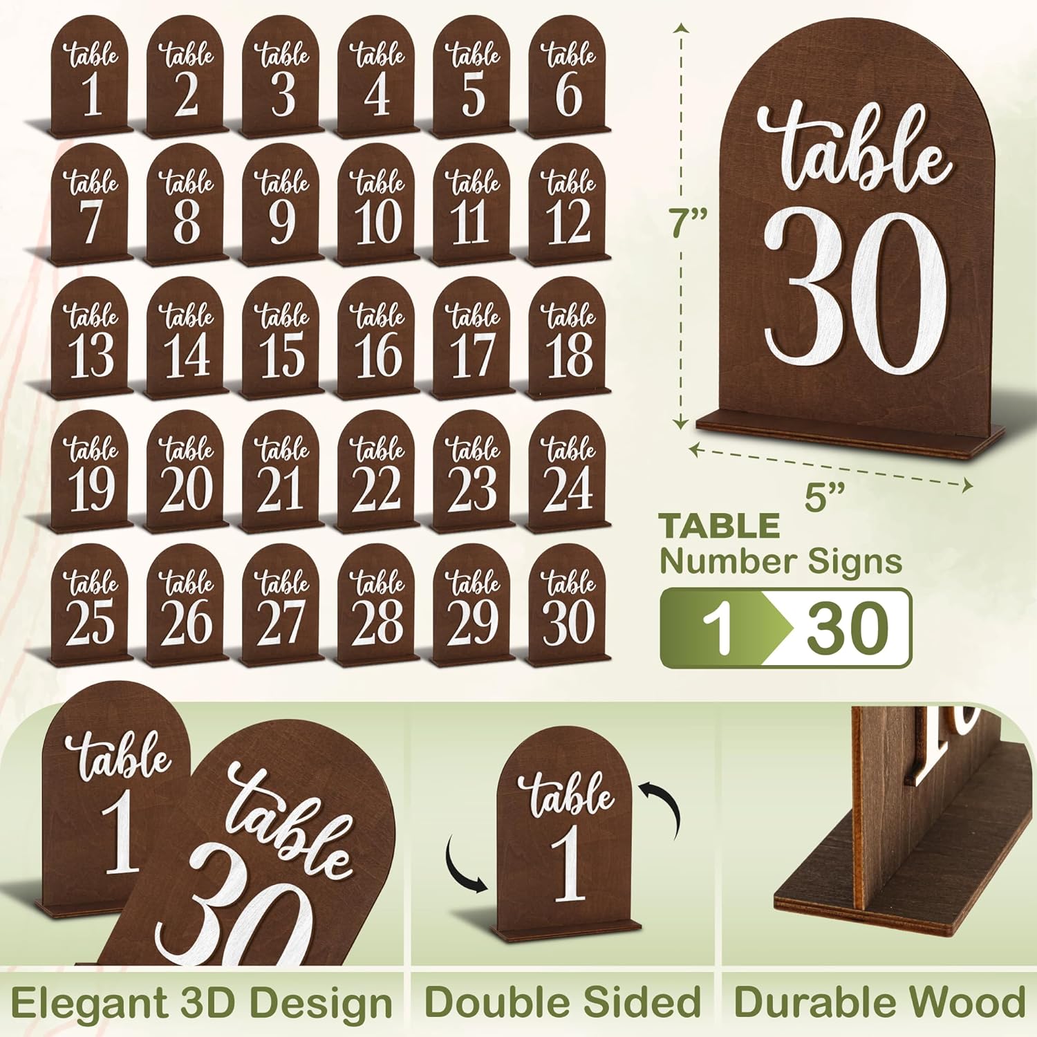 Wooden Wedding Table Numbers 1-30 — photo 2
