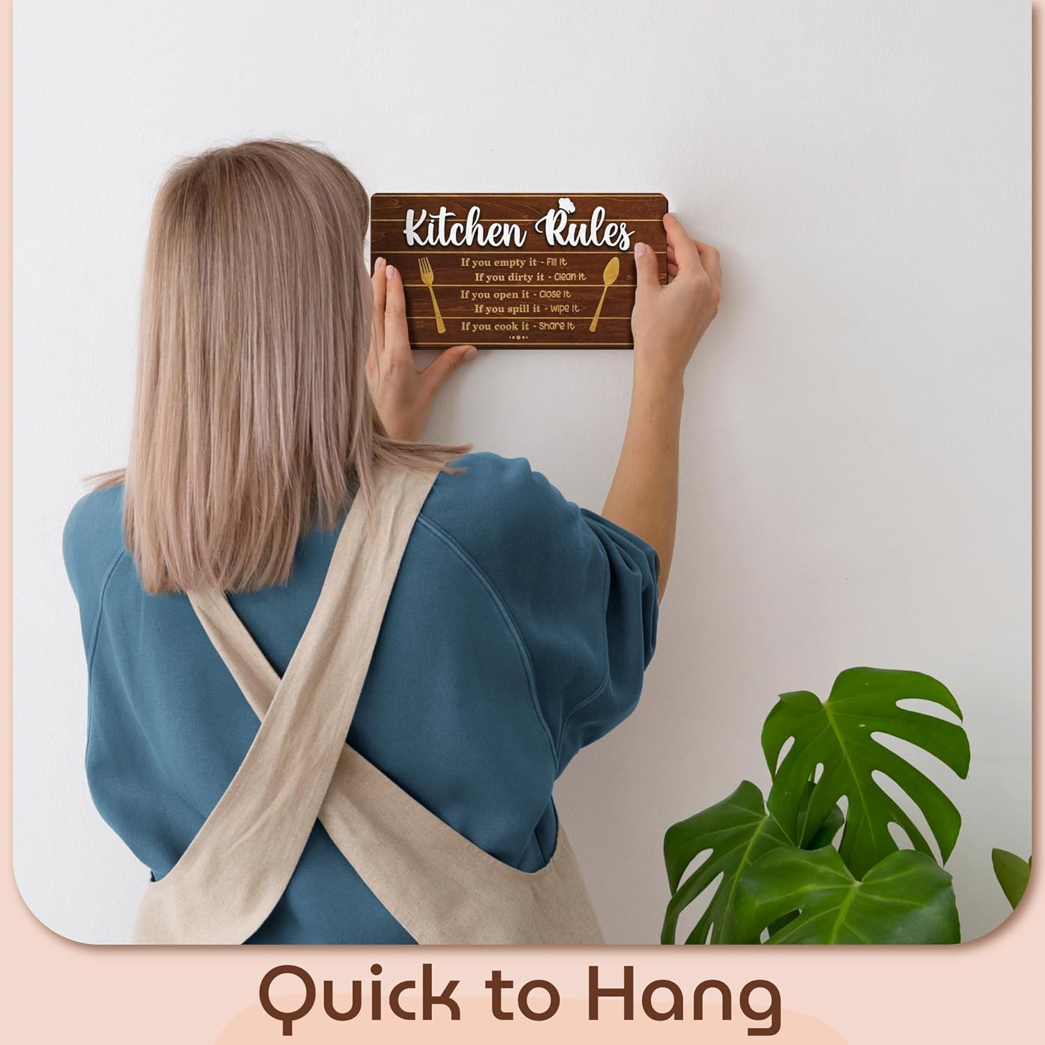 Rustic Kitchen Rules Sign — photo 5