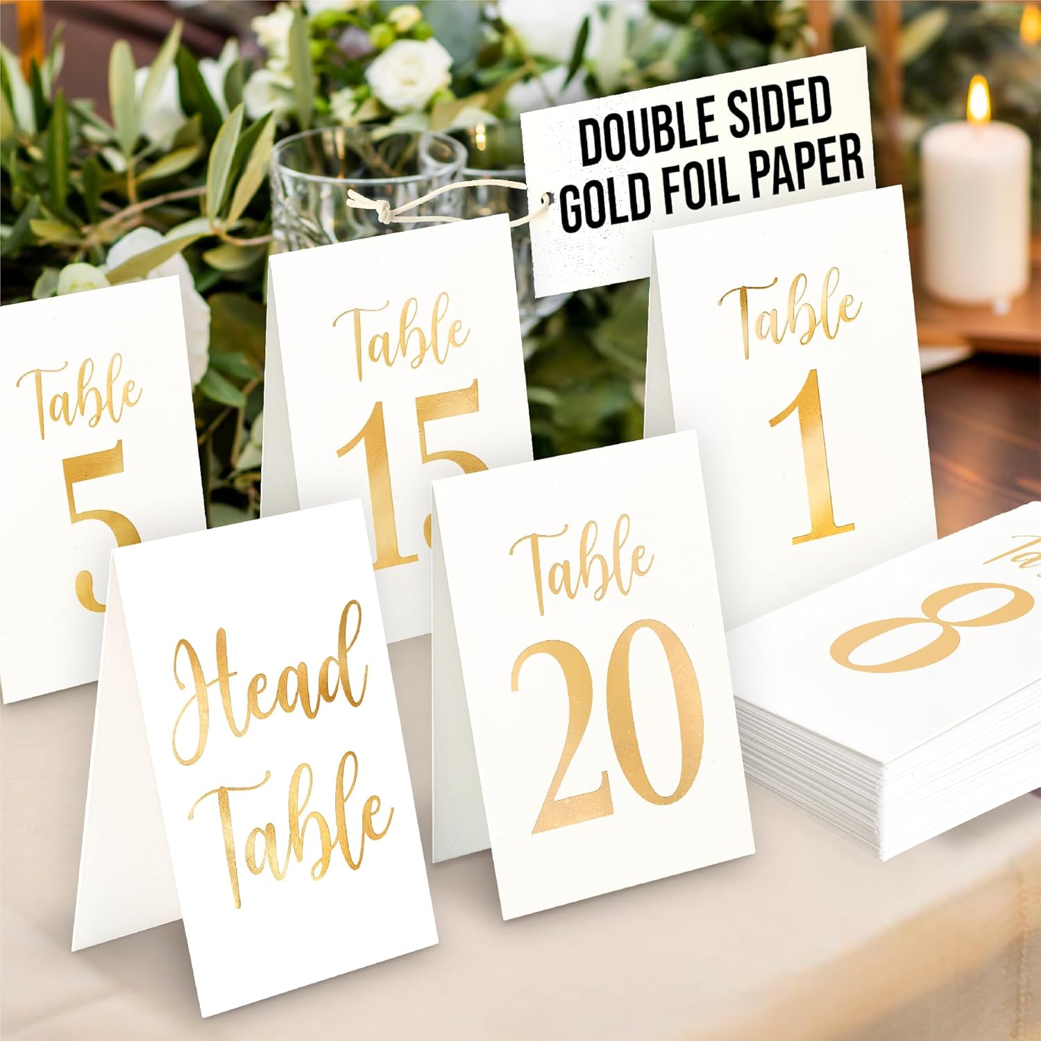 Gold Wedding Table Numbers 1-20 — photo 1