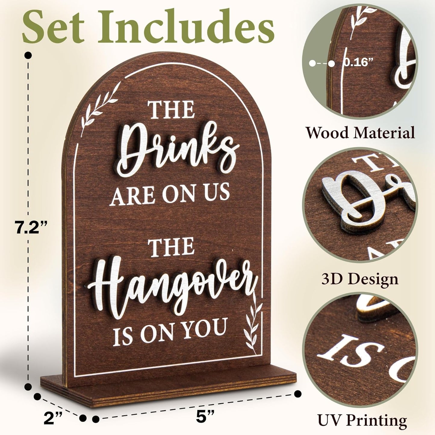 Wood Wedding Bar Sign — photo 2