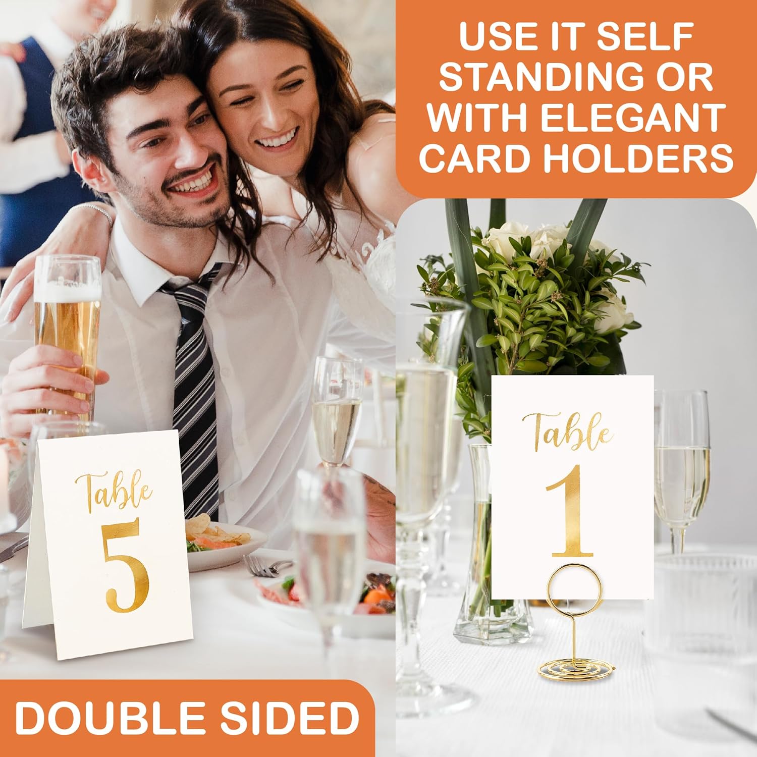 Gold Wedding Table Numbers 1-15 — photo 5