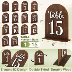 Rustic Wedding Table Numbers 1-15 — view 2