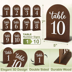Wood Wedding Table Numbers 1-10 — view 2