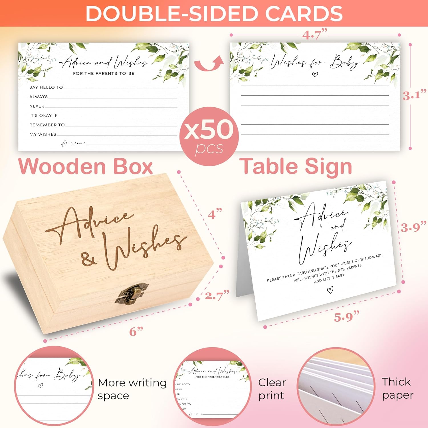 Greenery Baby Advice Cards — photo 2