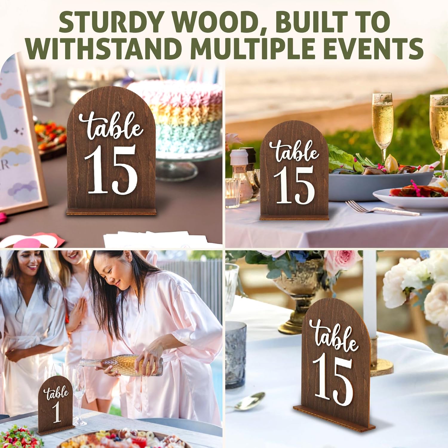 Rustic Wedding Table Numbers 1-15 — photo 5