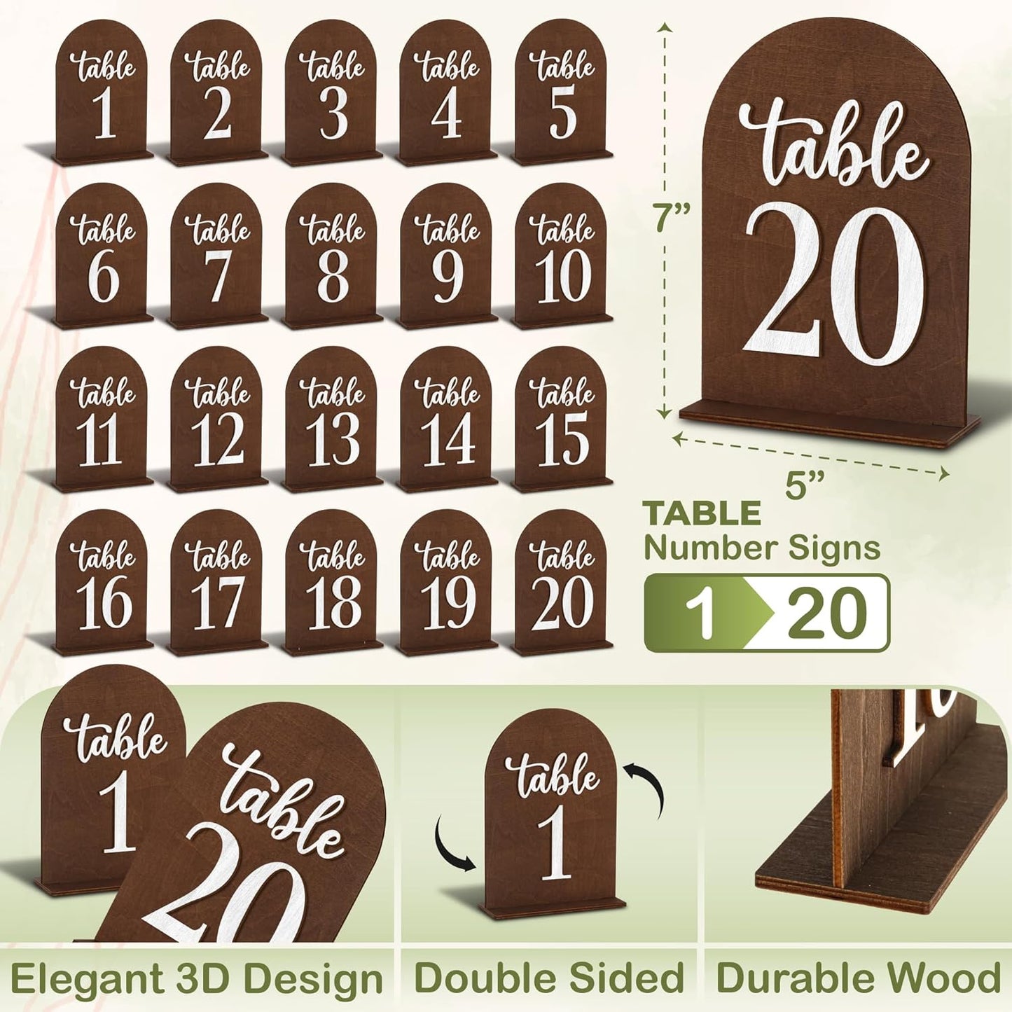 Wedding Table Numbers 1-20 — photo 2