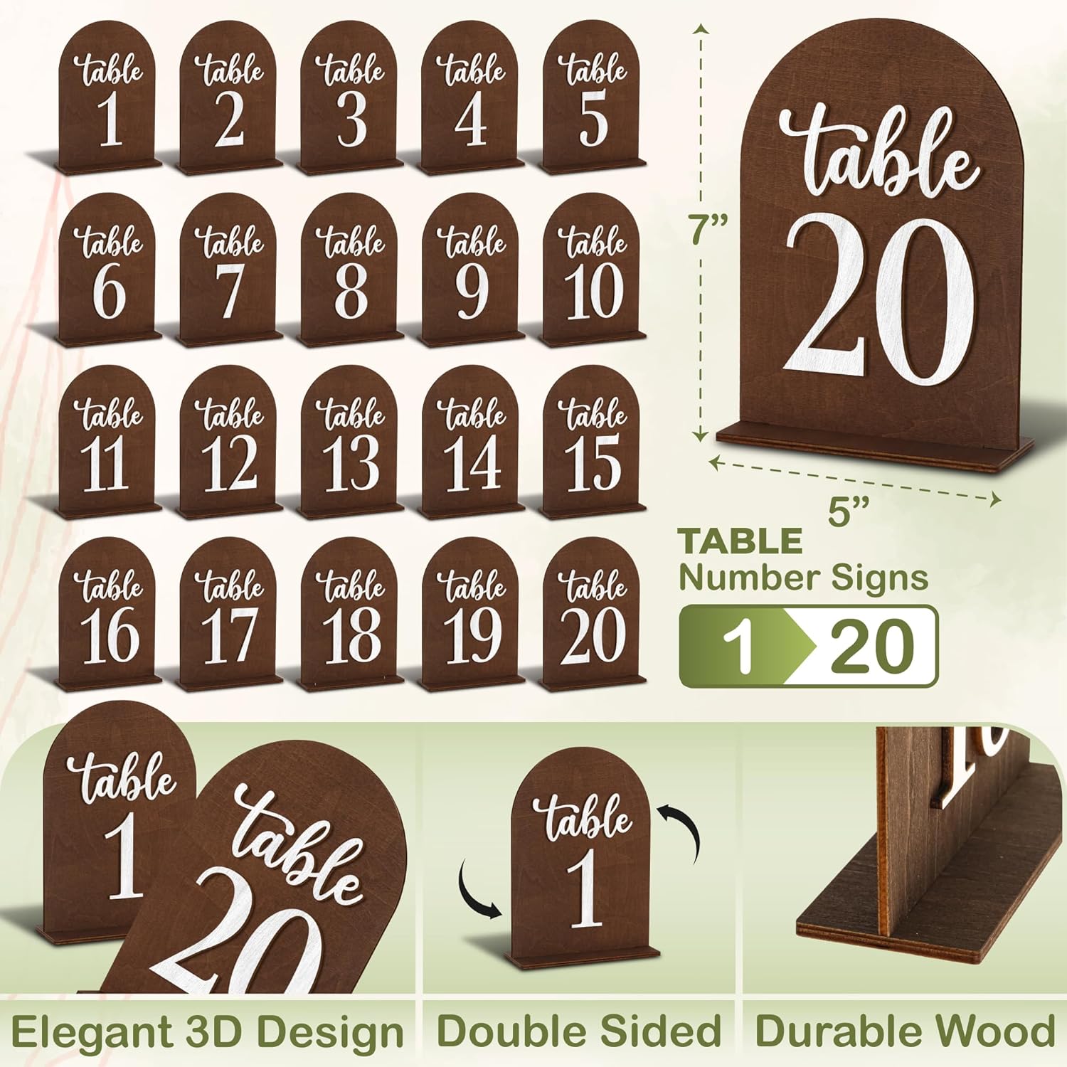 Wedding Table Numbers 1-20 — photo 2