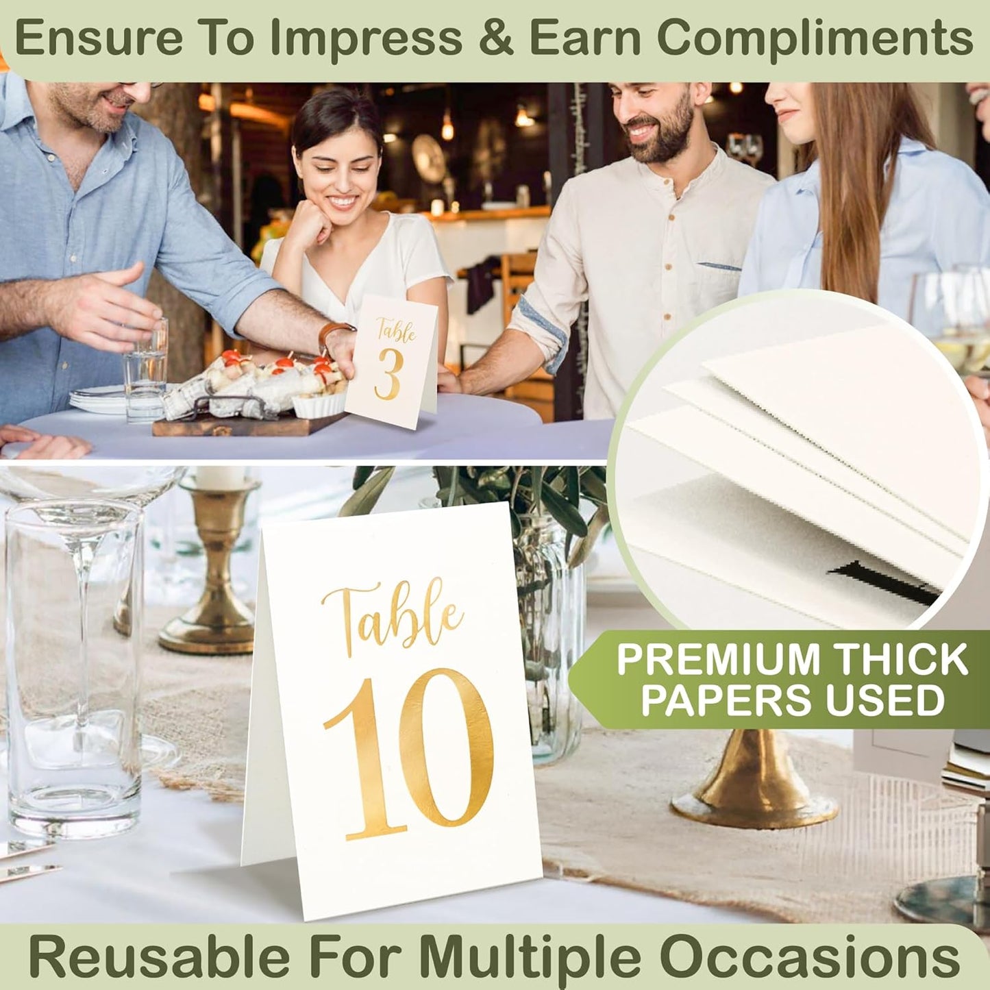 Gold Wedding Table Numbers 1-10 — photo 6