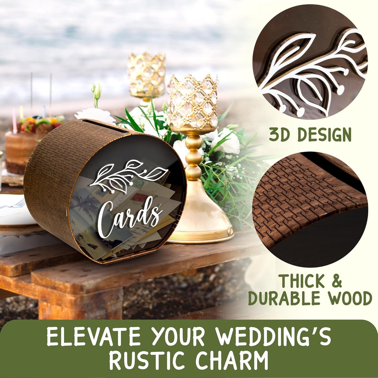 Wooden Wedding Card Box — photo 4